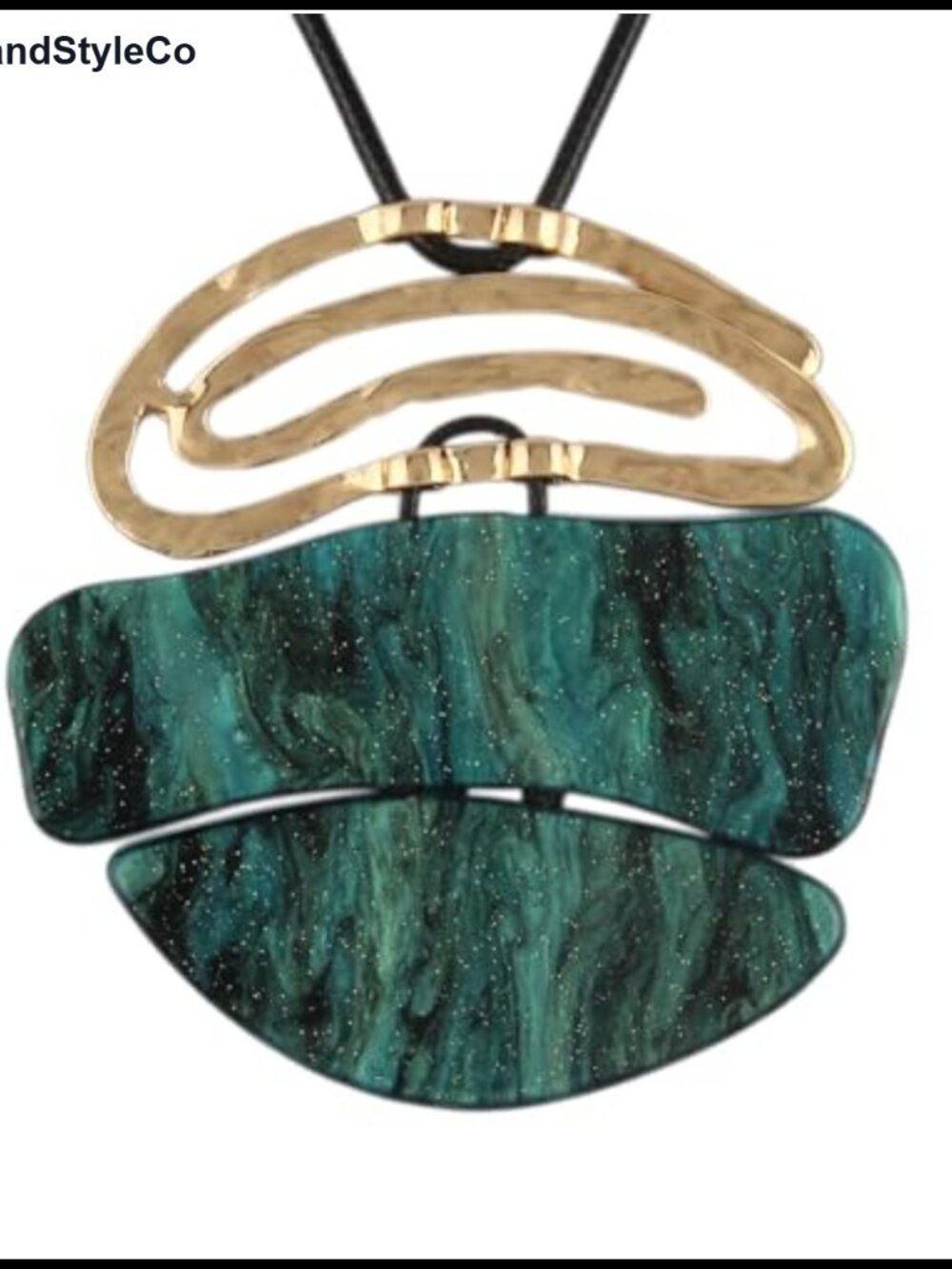 Faux Leather Boho Necklace Chunky Circle Pendant Long Cord Necklace